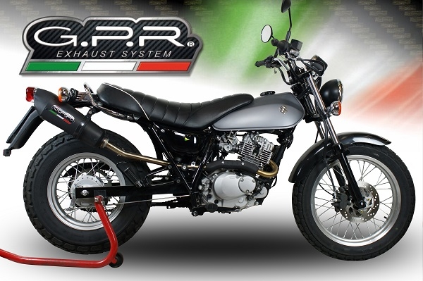 Scarico GPR compatibile con  Suzuki Rv 125 Van Van 2003-2017, Gpe Ann. Poppy, Terminale di scarico omologato, fornito con db killer estraibile, catalizzatore e raccordo specifico