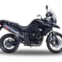 Scarico GPR compatibile con  Triumph Tiger 800 - Xr - Xc - Xrx - Xcx - Xrt - Xca 2011-2016, Trioval, Scarico omologato, silenziatore con db killer estraibile e raccordo specifico