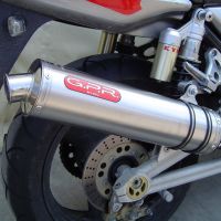 Scarico GPR compatibile con  Kawasaki Zrx-1200 2002-2008, Inox Tondo, Silenziatore di scarico omologato, con flangia specifica, con db killer estraibile