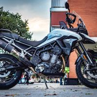 Scarico GPR compatibile con  Triumph Tiger 900 2020-2023, Furore Evo4 Nero, Scarico omologato, silenziatore con db killer estraibile e raccordo specifico