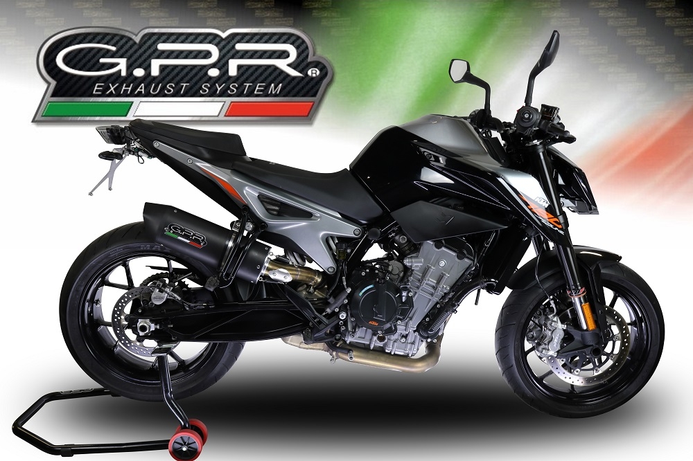 Scarico GPR compatibile con Ktm Duke 790 2021-2023, Furore Poppy, Terminale di scarico racing, con raccordo, senza omologazione 