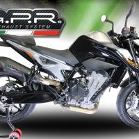 Scarico GPR compatibile con  Ktm Duke 790 2021-2023, GP Evo4 Black Titanium, Scarico omologato, silenziatore con db killer estraibile e raccordo specifico