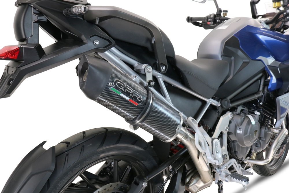 Scarico GPR compatibile con  Triumph Tiger 1200 Gt - Rally 2022-2024, Furore Evo4 Poppy, Scarico omologato, silenziatore con db killer estraibile e raccordo specifico