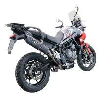 Scarico GPR compatibile con  Triumph Tiger 850 2023-2024, Furore Evo4 Nero, Scarico omologato, silenziatore con db killer estraibile e raccordo specifico