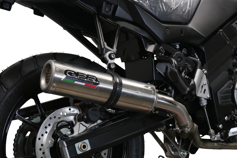 Scarico GPR compatibile con  Suzuki V-Strom 650 2021-2024, M3 Inox , Scarico semi-completo omologato,fornito con db killer estraibile,catalizzatore e collettore