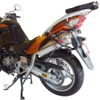 Scarico GPR compatibile con  Honda Varadero 1000 1999-2011, Trioval, Coppia di terminali di scarico omologati, forniti con db killer removibili e raccordi specifici