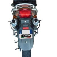 Scarico GPR compatibile con  Honda Varadero 1000 1999-2011, Trioval, Coppia di terminali di scarico omologati, forniti con db killer removibili e raccordi specifici