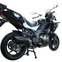 Scarico GPR compatibile con  Kawasaki Versys 1000 I.E. 2019-2020, Furore Evo4 Nero, Scarico omologato, silenziatore con db killer estraibile e raccordo specifico