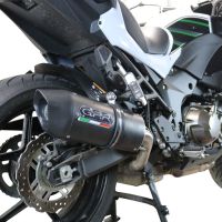 Scarico GPR compatibile con  Kawasaki Versys 1000 I.E. 2019-2020, Furore Evo4 Nero, Scarico omologato, silenziatore con db killer estraibile e raccordo specifico