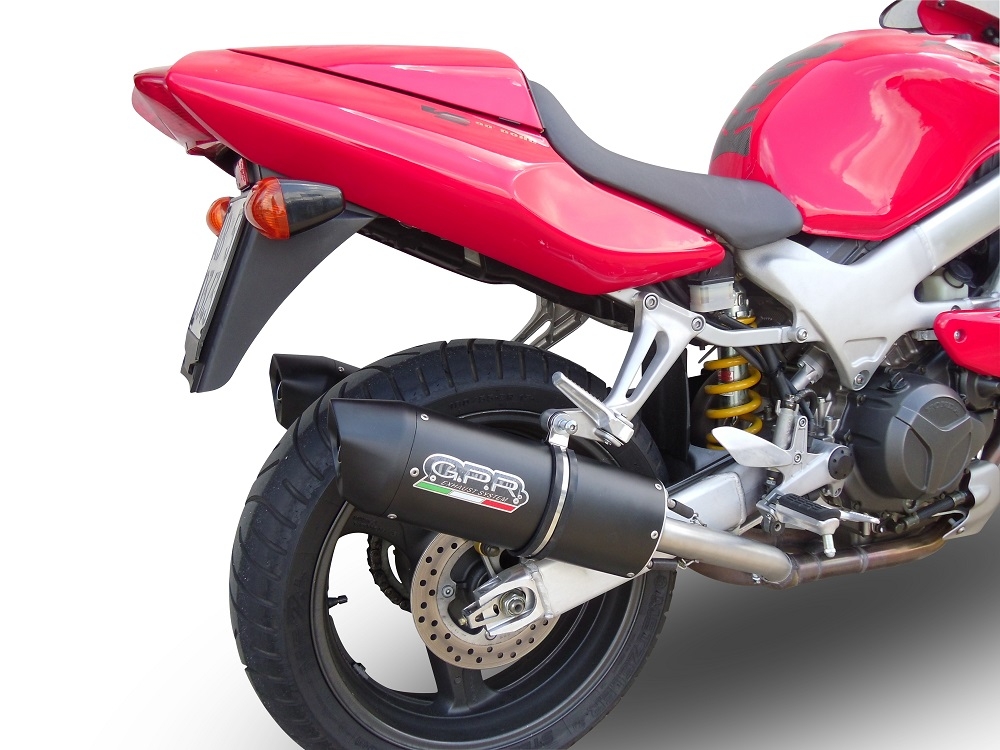 Scarico GPR compatibile con  Honda Vtr 1000 F Firestorm  1997-2007, Furore Poppy, Coppia di terminali di scarico omologati, forniti con db killer removibili e raccordi specifici