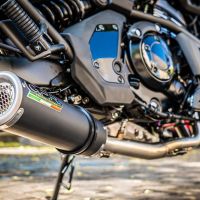 Scarico GPR compatibile con  Kawasaki Vulcan 650 S 2017-2020, M3 Black Titanium, Scarico completo omologato,fornito con db killer estraibile,catalizzatore e collettore