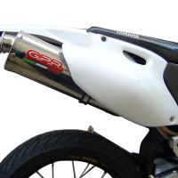 Scarico GPR compatibile con  Yamaha Wr 400 F 1998-2000, Trioval, Scarico omologato, silenziatore con db killer estraibile e raccordo specifico