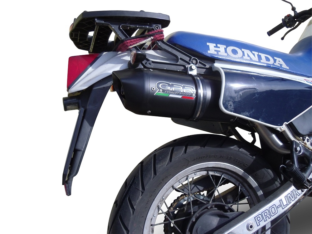 Scarico GPR compatibile con  Honda Xl 600 Lm-Rm  1985-1989, Furore Nero, Scarico omologato, silenziatore con db killer estraibile e raccordo specifico