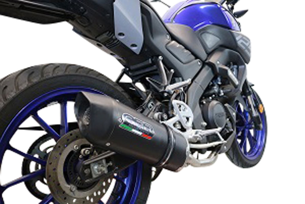 Scarico GPR compatibile con  Yamaha Mt 125 2020-2020, Furore Evo4 Nero, Scarico completo omologato,fornito con db killer estraibile,catalizzatore e collettore