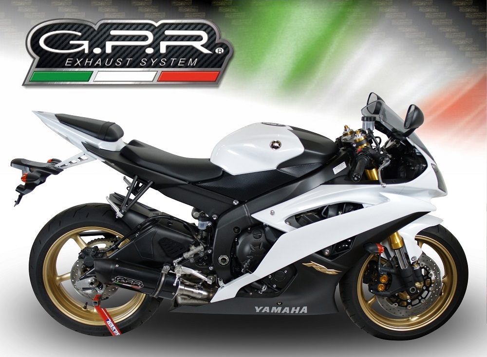 Scarico GPR compatibile con  Yamaha Yzf R6 2006-2020, Furore Poppy, Scarico omologato, silenziatore con db killer estraibile e raccordo specifico