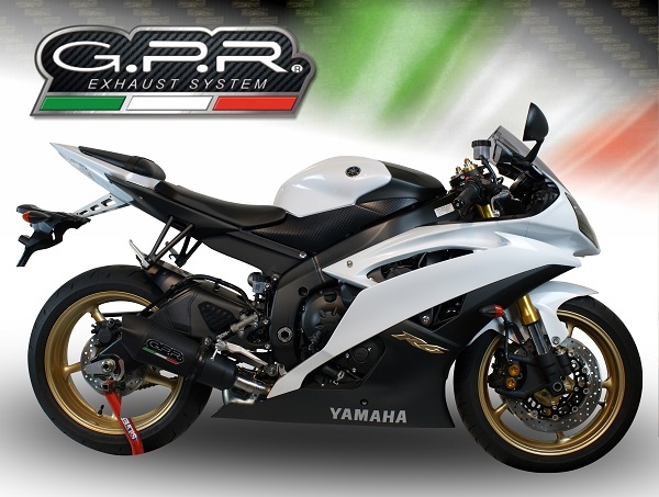 Scarico GPR compatibile con  Yamaha Yzf R6 2006-2020, Gpe Ann. Poppy, Scarico omologato, silenziatore con db killer estraibile e raccordo specifico