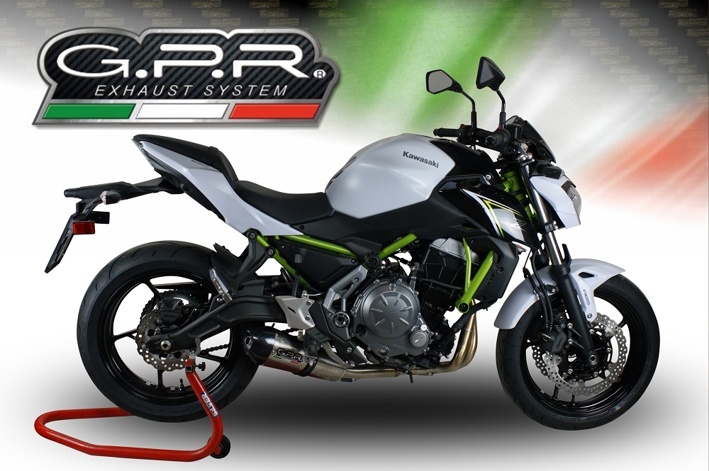 Scarico GPR compatibile con  Kawasaki Z 650 2021-2022, GP Evo4 Titanium, Scarico completo omologato,fornito con db killer estraibile,catalizzatore e collettore