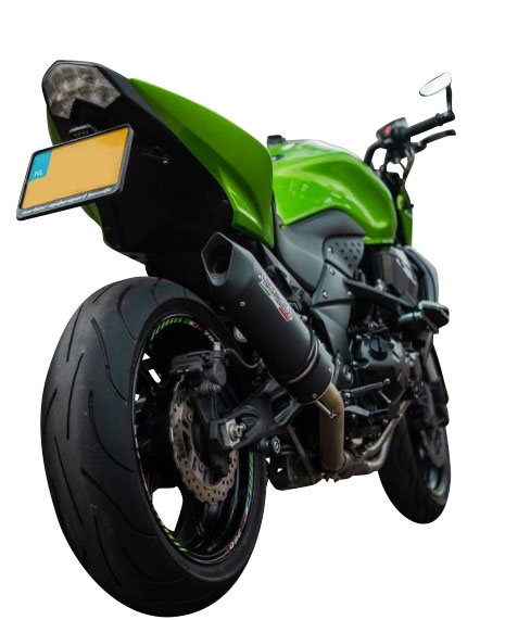 Scarico GPR compatibile con  Kawasaki Z 750 - R  2007-2014, Furore Nero, Terminale di scarico omologato, fornito con db killer estraibile, catalizzatore e raccordo specifico