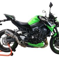 Scarico compatibile con Kawasaki Z 900 2020-2020, M3 Titanium Natural, Scarico omologato, silenziatore con db killer estraibile e raccordo specifico