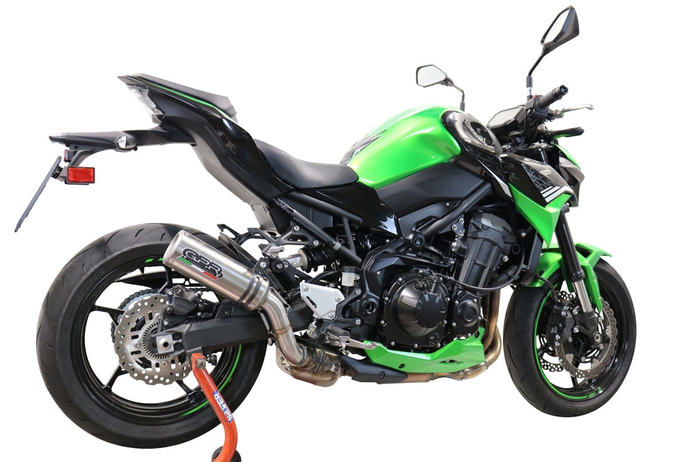 Scarico compatibile con Kawasaki Z 900 2020-2020, M3 Titanium Natural, Scarico omologato, silenziatore con db killer estraibile e raccordo specifico