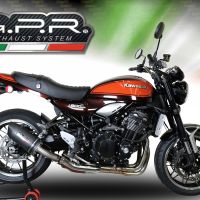 Scarico GPR compatibile con  Kawasaki Z 900 RS 2018-2020, Furore Evo4 Nero, Scarico omologato, silenziatore con db killer estraibile e raccordo specifico