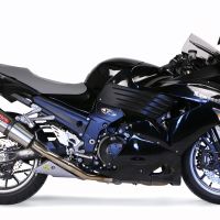 Scarico GPR compatibile con  Kawasaki Zzr 1400 2008-2011, Gpe Ann. titanium, Coppia di terminali di scarico omologati, forniti con db killer removibili e raccordi specifici