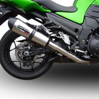 Scarico GPR compatibile con  Kawasaki Zzr 1400 2017-2022, Gpe Ann. titanium, Coppia di silenziatori di scarico racing, con raccordo, articolo senza omologazione