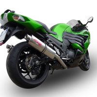 Scarico GPR compatibile con  Kawasaki Zzr 1400 2008-2011, Trioval, Coppia di terminali di scarico omologati, forniti con db killer removibili e raccordi specifici