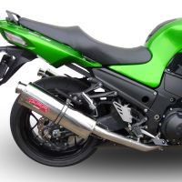 Scarico GPR compatibile con  Kawasaki Zzr 1400 2012-2016, Trioval, Coppia di terminali di scarico omologati, forniti con db killer removibili e raccordi specifici