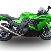 Scarico GPR compatibile con  Kawasaki Zzr 1400 2012-2016, Trioval, Coppia di terminali di scarico omologati, forniti con db killer removibili e raccordi specifici