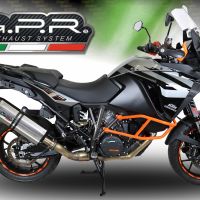 Scarico GPR compatibile con  Ktm LC 8 Super Adventure 1290 - S - R - T 2017-2020, Sonic Titanium, Scarico omologato, silenziatore con db killer estraibile e raccordo specifico