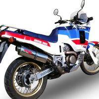 Scarico GPR compatibile con  Honda Africa Twin NXR - XRV 650 Rd03  1988-1989, Trioval, Scarico omologato, silenziatore con db killer estraibile e raccordo specifico