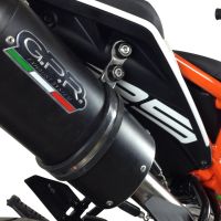 GPR exhaust compatible with  Ktm Duke 125 2017-2020, Deeptone Inox, Homologated legal slip-on exhaust including removable db killer, link pipe and catalyst 