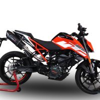 Scarico GPR compatibile con  Ktm Duke 125 2017-2020, Furore Evo4 Nero, Terminale di scarico omologato,fornito con db killer estraibile,catalizzatore e collettore