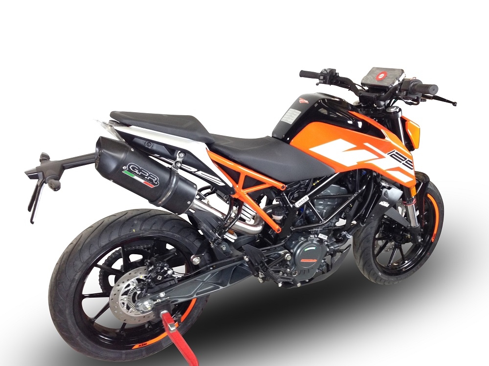 Scarico GPR compatibile con  Ktm Duke 125 2017-2020, Furore Evo4 Nero, Terminale di scarico omologato,fornito con db killer estraibile,catalizzatore e collettore