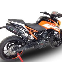 Scarico GPR compatibile con  Ktm Duke 125 2017-2020, Furore Evo4 Nero, Terminale di scarico omologato,fornito con db killer estraibile,catalizzatore e collettore