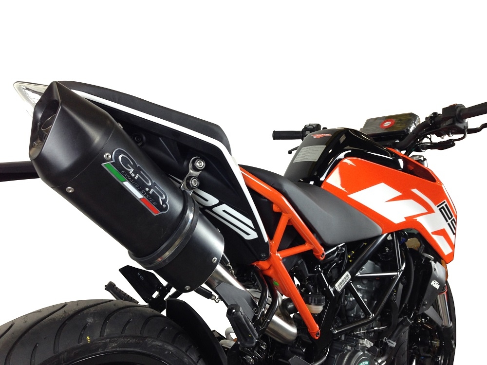 Scarico GPR compatibile con  Ktm Duke 125 2017-2020, Furore Evo4 Nero, Terminale di scarico omologato,fornito con db killer estraibile,catalizzatore e collettore