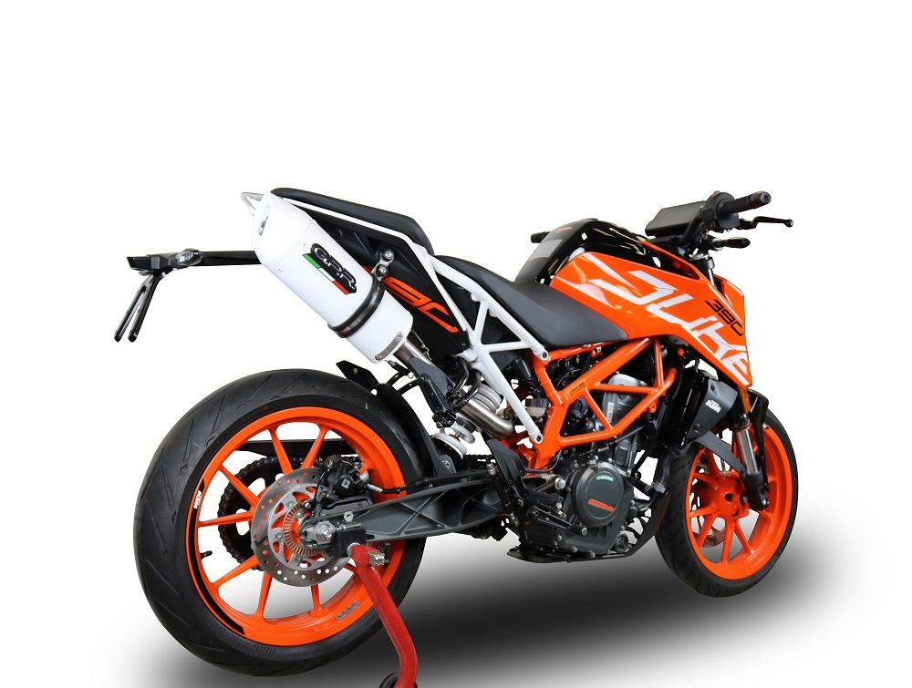 Scarico GPR compatibile con  Ktm Duke 250 2017-2020, Albus Evo4, Terminale di scarico omologato, fornito con db killer estraibile, catalizzatore e raccordo specifico