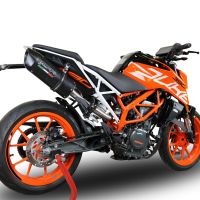 Scarico GPR compatibile con  Ktm Duke 250 2017-2020, Furore Nero, Terminale di scarico racing, con raccordo, senza omologazione