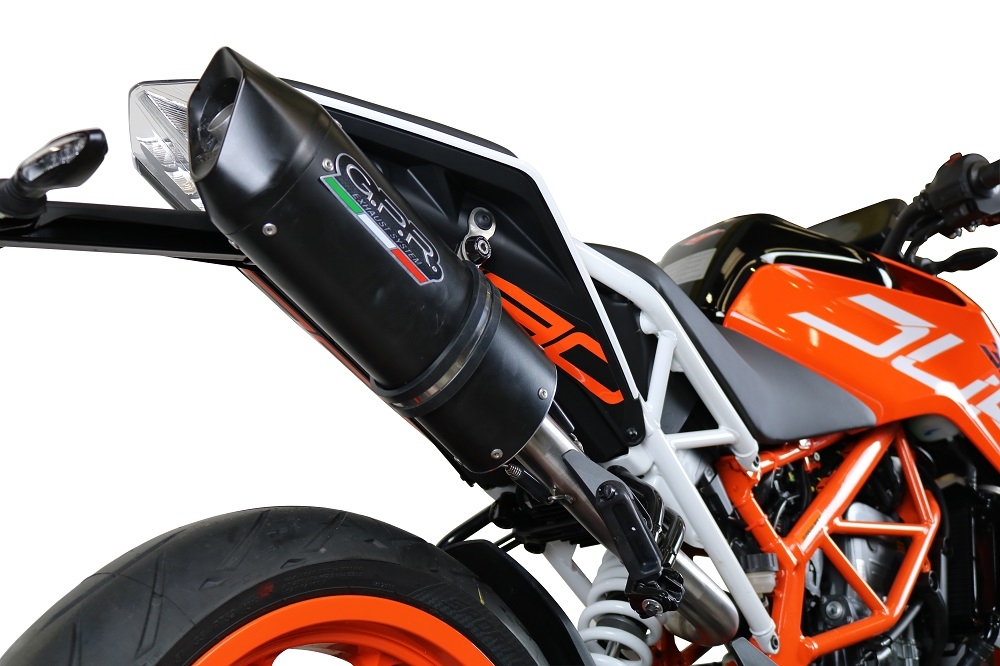 Scarico GPR compatibile con  Ktm Rc 390 2017-2020, Furore Evo4 Nero, Terminale di scarico omologato,fornito con db killer estraibile,catalizzatore e collettore