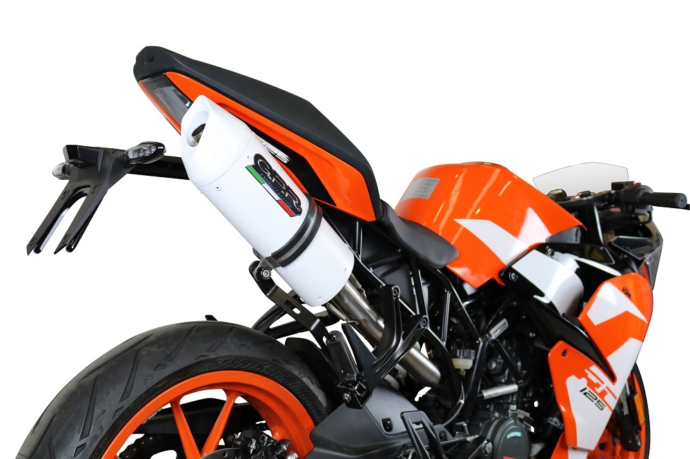 Scarico GPR compatibile con  Ktm Rc 125 2017-2020, Albus Evo4, Terminale di scarico omologato, fornito con db killer estraibile, catalizzatore e raccordo specifico