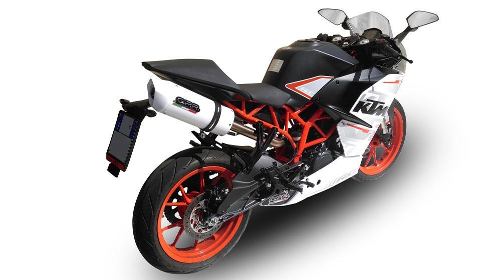 Scarico GPR compatibile con  Ktm Rc 390 2015-2016, Albus Ceramic, Scarico omologato, silenziatore con db killer estraibile e raccordo specifico