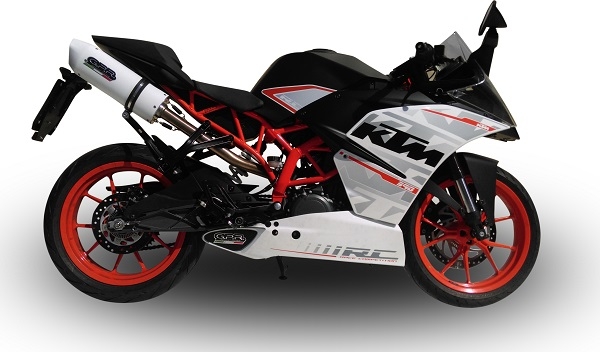 Scarico GPR compatibile con  Ktm Rc 390 2015-2016, Albus Ceramic, Terminale di scarico omologato, fornito con db killer estraibile, catalizzatore e raccordo specifico