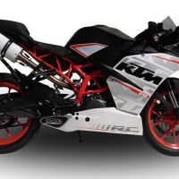 Scarico GPR compatibile con  Ktm Rc 390 2015-2016, Albus Ceramic, Scarico omologato, silenziatore con db killer estraibile e raccordo specifico