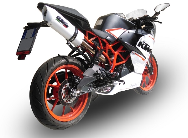 Scarico GPR compatibile con  Ktm Rc 390 2015-2016, Albus Ceramic, Terminale di scarico omologato, fornito con db killer estraibile, catalizzatore e raccordo specifico