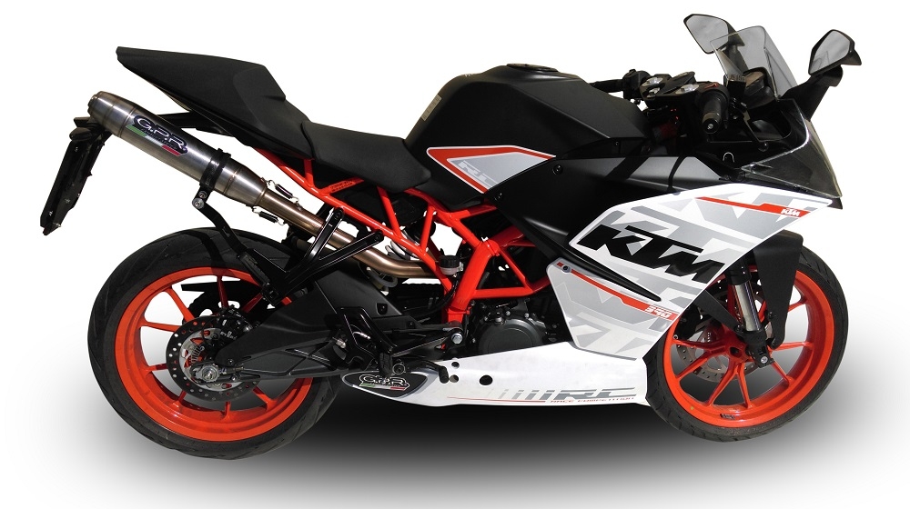 Scarico GPR compatibile con  Ktm Rc 390 2015-2016, Deeptone Inox, Terminale di scarico racing, con raccordo, senza omologazione