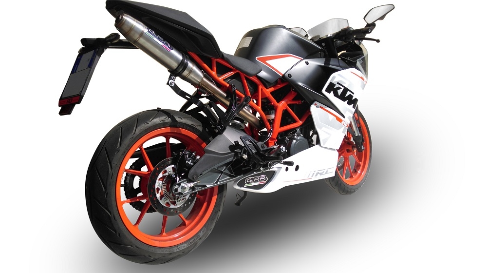 Scarico GPR compatibile con  Ktm Rc 390 2015-2016, Deeptone Inox, Scarico omologato, silenziatore con db killer estraibile e raccordo specifico