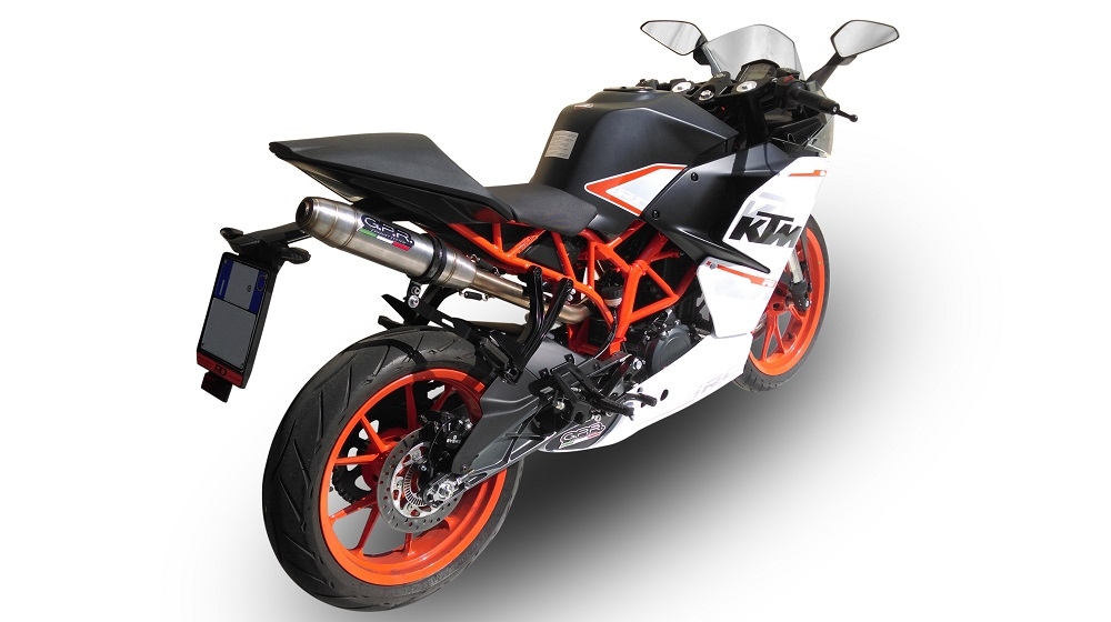 Scarico GPR compatibile con  Ktm Rc 390 2015-2016, Deeptone Inox, Scarico omologato, silenziatore con db killer estraibile e raccordo specifico