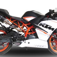 GPR exhaust compatible with  Ktm Rc 390 2015-2016, Furore Nero, Homologated legal slip-on exhaust including removable db killer, link pipe and catalyst 