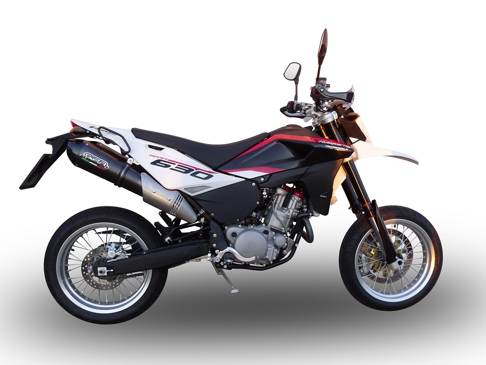 GPR exhaust compatible with  Husqvarna TE 630 E - SMS 630 - Smr 630 2010-2014, Gpe Ann. Poppy, Dual Homologated legal slip-on exhaust including removable db killers and link pipes 